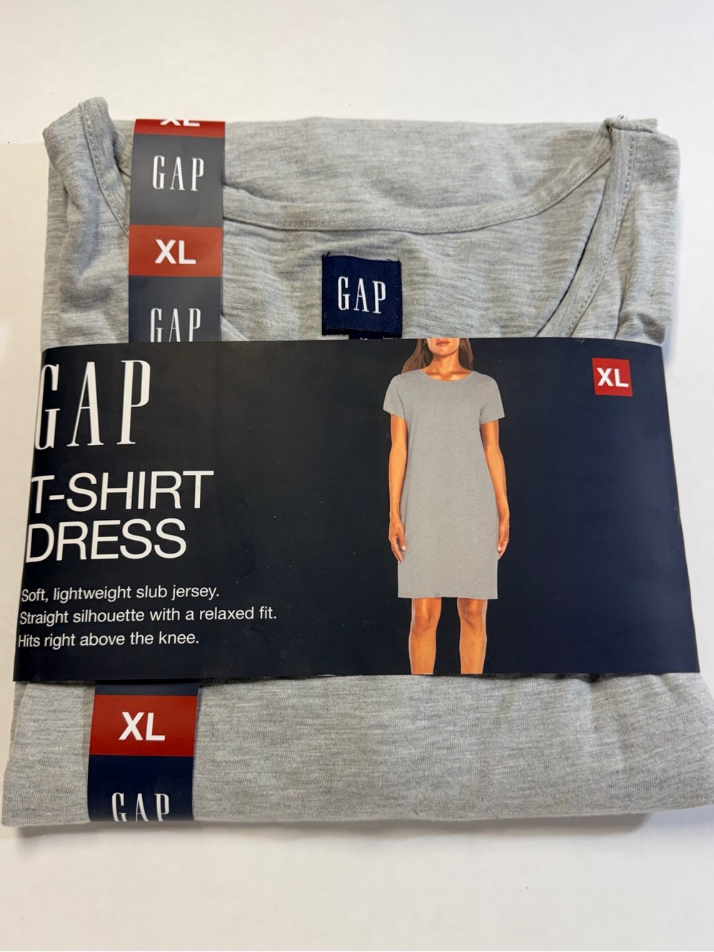 GAP Gray Short-Sleeve T-Shirt Dress